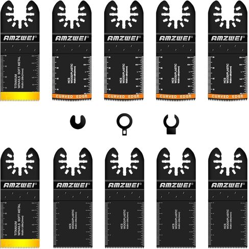 35PCS Multitool Blades, 7 Types Titanium & HCS Oscillating Tool Blades for Wood Metal Plastic, Quick Release Saw Blades Compatible with Dewalt Worx Rockwell Fein Milwaukee Makita Ryobi in Kuwait
