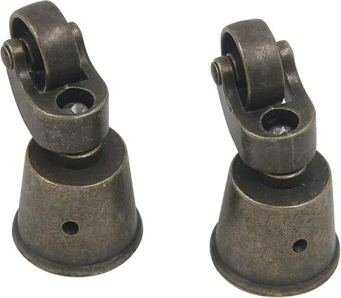 Semetall 4Pack Metal Vintage Swivel Round Cup Caster 2.6x1.5 Inch Swivel Wheel Caster for Furniture Chair Table(Bronze) in Saudi Arabia