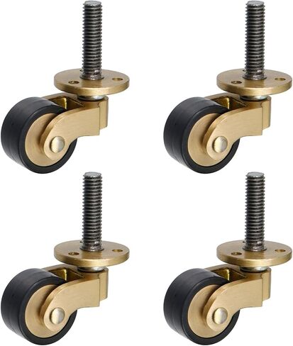 Semetall 4Pack Metal Vintage Swivel Round Cup Caster 2.6x1.5 Inch Swivel Wheel Caster for Furniture Chair Table(Bronze) in Saudi Arabia