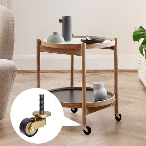 Semetall 4Pack Metal Vintage Swivel Round Cup Caster 2.6x1.5 Inch Swivel Wheel Caster for Furniture Chair Table(Bronze) in Saudi Arabia