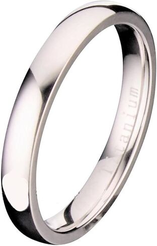 Classic Mirror Polished Lightweight 3mm to 8mm Titanium Wedding Band Comfort Fit Ring Size 3 in Saudi Arabia
