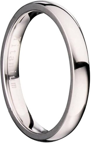 Classic Mirror Polished Lightweight 3mm to 8mm Titanium Wedding Band Comfort Fit Ring Size 3 in Saudi Arabia