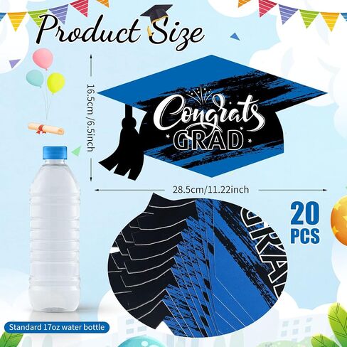 Funrous Graduation Cap Cutouts 20 Pcs 2024 Graduation Party Decorations Kit Hat DIY Shaped Large Big Head Cutout with 40 Glue Point Grad Cap Table Centerpiece for School Graduation Party(Black Gold) in Saudi Arabia