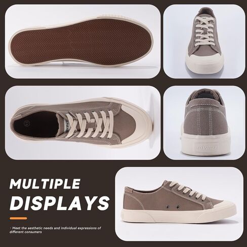 Women's Canvas Sneakers–Low Top Casual Fashion Sneaker|Lightweight Breathable Women's Shoes for Walking & Everyday Wear|Tennis Shoes for Daily Wear in Kuwait