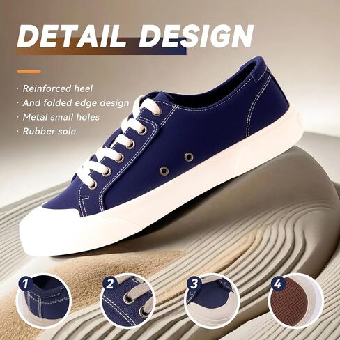 Women's Canvas Sneakers–Low Top Casual Fashion Sneaker|Lightweight Breathable Women's Shoes for Walking & Everyday Wear|Tennis Shoes for Daily Wear in Kuwait