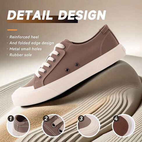 Women's Canvas Sneakers–Low Top Casual Fashion Sneaker|Lightweight Breathable Women's Shoes for Walking & Everyday Wear|Tennis Shoes for Daily Wear in Kuwait