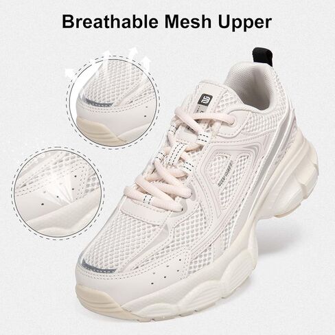 BAASPLOA Women's Chunky Fashion Sneakers Casual Sports Shoes Mesh Breathable Athletic Gym Workout Tennis Shoe Platform Thick Walking Shoes in Saudi Arabia