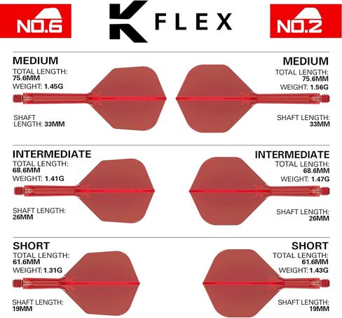 TARGET Darts K Flex Integrated Dart Flight and Shaft, No.6 Black (Medium) | Pack of 3 K-Flex - No 6, Precision Moulded 2-in-1 Dart Flights and Dart Stem | Professional Dart Accessories in Saudi Arabia