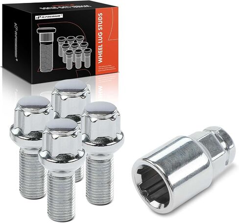 A-Premium 4-PC M14-1.5 Wheel Studs W/Socket Key Compatible with Audi Q5 09-20, Q7 16-20, Q3 15-18, Q3 Quattro 15-18, A8 Quattro 11-20, Q8 19-20, SQ5 14-20, S8-17 mm Hex, 28 mm Shank, 60 mm Thread in Saudi Arabia