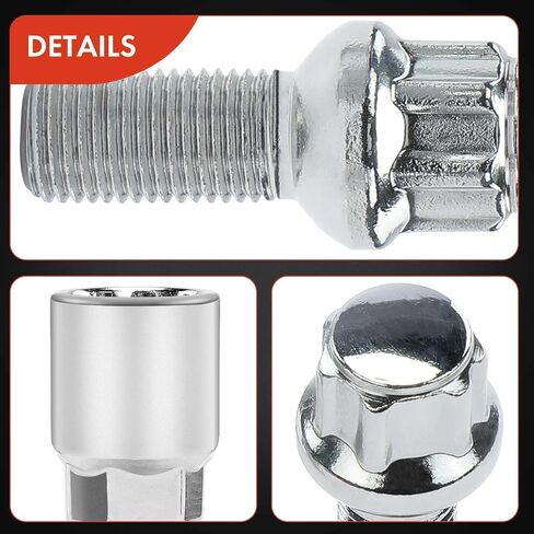 A-Premium 4-PC M14-1.5 Wheel Studs W/Socket Key Compatible with Audi Q5 09-20, Q7 16-20, Q3 15-18, Q3 Quattro 15-18, A8 Quattro 11-20, Q8 19-20, SQ5 14-20, S8-17 mm Hex, 28 mm Shank, 60 mm Thread in Saudi Arabia