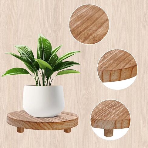 5 Pcs Wooden Risers for Display 5 Sizes Round Mini Riser Holder Wood Pedestal Stand for Display Rustic Riser for Decor Tiered Tray Decor Riser for Kitchen Home (Light Brown) in Saudi Arabia