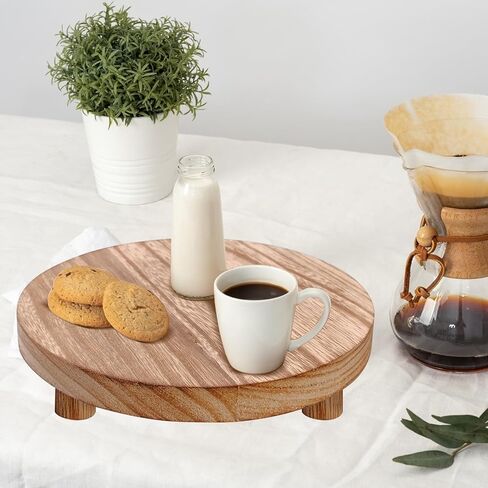 5 Pcs Wooden Risers for Display 5 Sizes Round Mini Riser Holder Wood Pedestal Stand for Display Rustic Riser for Decor Tiered Tray Decor Riser for Kitchen Home (Light Brown) in Saudi Arabia
