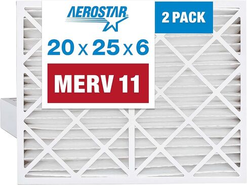 Aerostar 20x25x6 MERV 8 Replacement Pleated Air Filter for Aprilaire Space-Gard 2200, 2 Pack (Actual Size: 19 3/4" x 24 1/4"x 6") in Kuwait