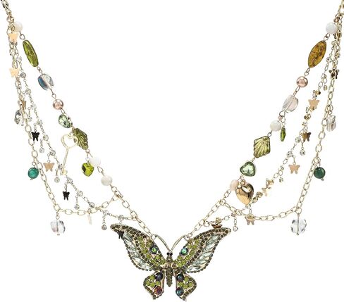 MOSTORY Butterfly Fairy Necklace for Renaissance - Vintage Renfaire Necklace for Woodland Fairy Costume Women Retro Cosplay in Saudi Arabia