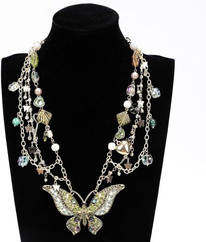 MOSTORY Butterfly Fairy Necklace for Renaissance - Vintage Renfaire Necklace for Woodland Fairy Costume Women Retro Cosplay in Saudi Arabia