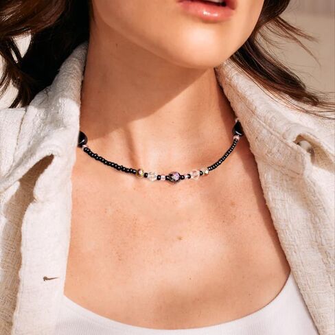 Beaded Necklaces for Women Summer Beach Beaded Necklace Bead Choker Boho Necklaces for Women Handmade Summer Jewelry Stainless Steel 18K Gold Plated in Kuwait