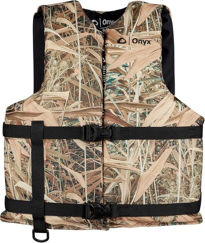 ONYX General Purpose Coast Guard Approved Boating Life Jacket Oversize, Marsh Camo in Kuwait