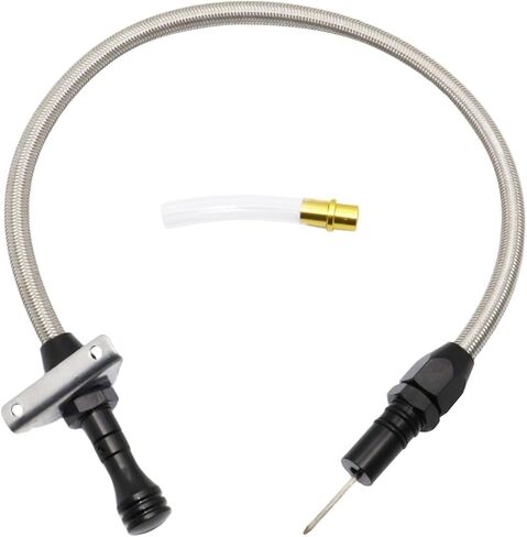 Flexible Transmission Dipstick Tube with Firewall Mount Stainless Steel Braided Housing Compatible with Chevy GM 4L80E 700R4 4L60E in Saudi Arabia