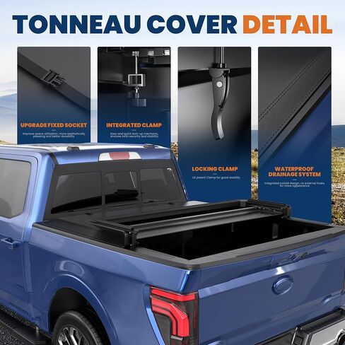 TRI 3-Folding 8ft 8ft truck tonneau تغطية TONNEAU متوافقة مع 1999-2016 FORD F250 / F350 / F450 Super Duty Styleside 3 أضعاف على غطاء سرير الشاحنة العلوي in Kuwait