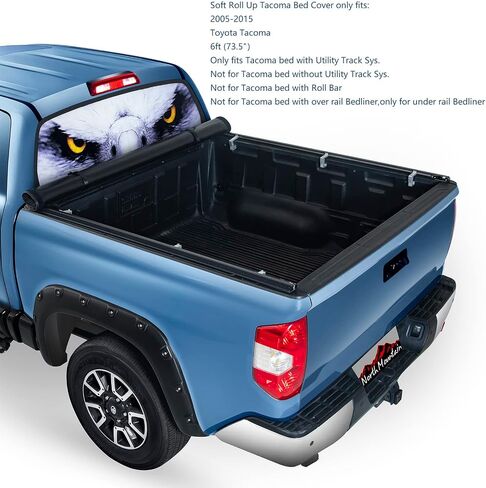 Soft Roll Up Truck Tonneau Cover for 2005-2015 Toyota Tacoma 6ft Truck Bed/Fits 2005-2015 Toyota Tacoma 6ft Fleetside/Styleside Bed (73.5"), only fit Truck with Utility Track Sys in Saudi Arabia