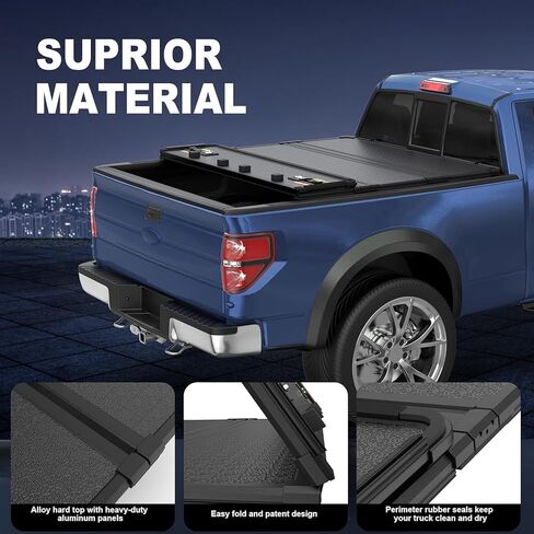 TRI 3-Folding 8ft 8ft truck tonneau تغطية TONNEAU متوافقة مع 1999-2016 FORD F250 / F350 / F450 Super Duty Styleside 3 أضعاف على غطاء سرير الشاحنة العلوي in Kuwait
