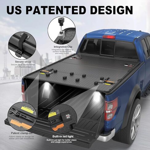 Tri 3-Folding 8FT Soft Folding Truck Tonneau Cover Compatible with 1999-2016 Ford F250 / F350 / F450 Super Duty Styleside 3 Fold On Top Truck Bed Cover in Saudi Arabia