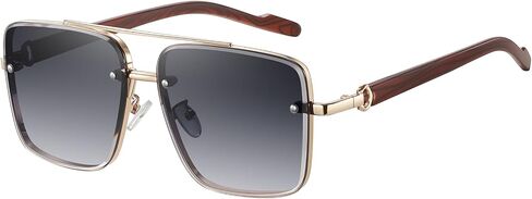 نظارة شمسية رجالي رأس كبير جسر جسر معدني ، 61 ملم مربع UV 400 عدسة حماية Sunnies (7563) in Kuwait