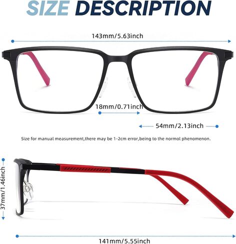 Blue Light Blocking Glasses for Men Square Al-Mg Metal Anti Glare Gaming Glasses Computer Use in Saudi Arabia