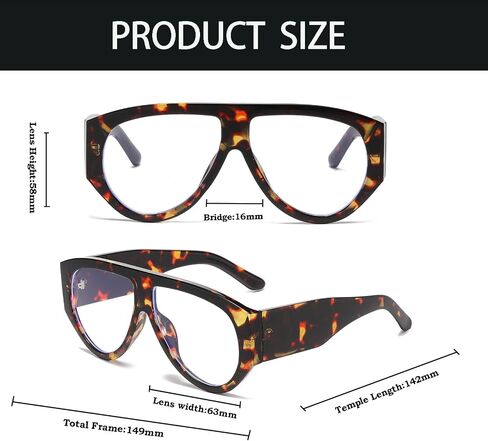 YAMEIZE Blue Light Blocking Glasses for Men Women Oversized Pilot 70s Retro Thick Frame Blue Light Blocking Computer Glasses in Saudi Arabia