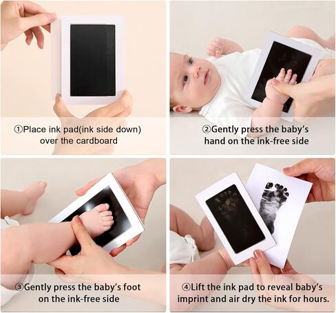 طقم مصممة يدوي ومسمة XL ، و 2 PCS من وسادات الحبر اليدوية مع بطاقات نظيفة و 6 بطاقات بصمة آمنة لتذوق الطفل ، وطباعة PET PAW in Kuwait