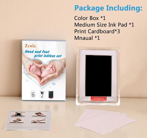 طقم مصممة يدوي ومسمة XL ، و 2 PCS من وسادات الحبر اليدوية مع بطاقات نظيفة و 6 بطاقات بصمة آمنة لتذوق الطفل ، وطباعة PET PAW in Kuwait