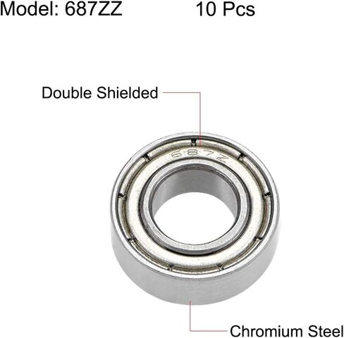 uxcell 689ZZ Deep Groove Ball Bearings 9mm x 17mm x 5mm Double Shielded Chrome Steel Z2 10pcs in Saudi Arabia