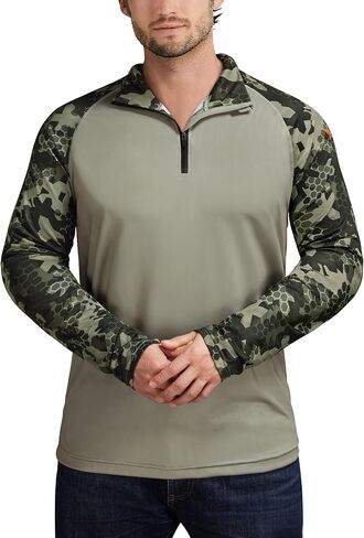 Rodeel Men's Running Hiking Shirts 1/4 Zip UPF 50+ Sun Protection Long Sleeve Shirt in Kuwait
