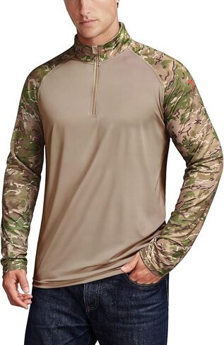 Rodeel Men's Running Hiking Shirts 1/4 Zip UPF 50+ Sun Protection Long Sleeve Shirt in Kuwait