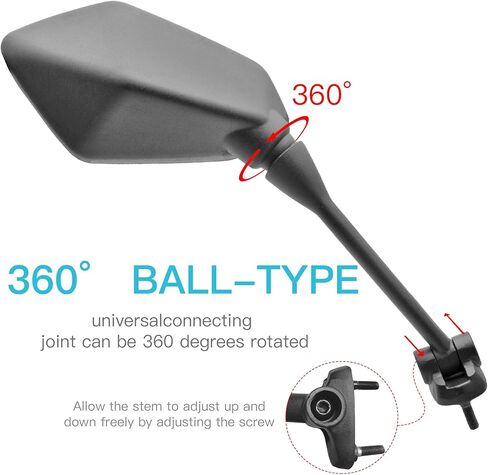 MZS Motorcycle Mirrors, Racing Sport Bike Rear View Side Mirror Fairing Black Compatible with EX 650 EX650 2009-2017 / ER6F 2009-2015 / Z1000SX 2011-2015 / EX 250 EX250 2008-2012 / EX500 1987-1993 in Saudi Arabia