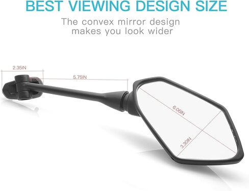 MZS Motorcycle Mirrors, Racing Sport Bike Rear View Side Mirror Fairing Black Compatible with EX 650 EX650 2009-2017 / ER6F 2009-2015 / Z1000SX 2011-2015 / EX 250 EX250 2008-2012 / EX500 1987-1993 in Saudi Arabia