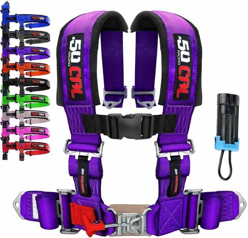 Black 4 Point Harness & Bypass Plug for Bucket Seat ، إصدار مزلاج ، 9 خيارات ألوان ، يعمل مع Canam UTVS ، تسخير السباق ، سيارة سباق ، و Off Road More (وحدة واحدة) [6008 ، 5999] in Kuwait