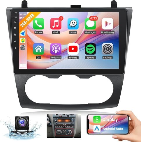 Leadfan 9 Inch Car Radio Stereo for Nissan Altima 2008 2009 2010 2011 2012 Auto AC WiFi/Wireless CarPlay/Android Auto/Touch Screen/GPS/Bluetooth/FM Radio/AHD Backup Camera/2G 32G in Kuwait