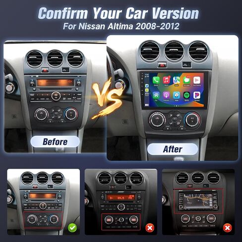 Leadfan 9 Inch Car Radio Stereo for Nissan Altima 2008 2009 2010 2011 2012 Auto AC WiFi/Wireless CarPlay/Android Auto/Touch Screen/GPS/Bluetooth/FM Radio/AHD Backup Camera/2G 32G in Kuwait
