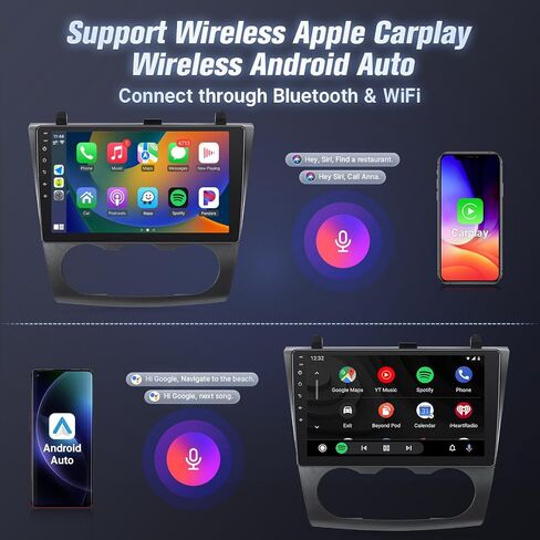 Leadfan 9 Inch Car Radio Stereo for Nissan Altima 2008 2009 2010 2011 2012 Auto AC WiFi/Wireless CarPlay/Android Auto/Touch Screen/GPS/Bluetooth/FM Radio/AHD Backup Camera/2G 32G in Kuwait