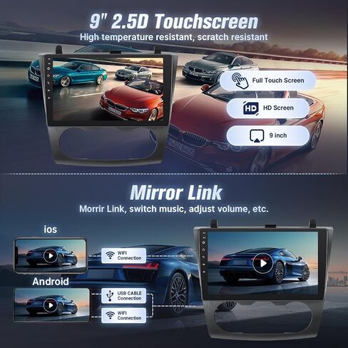 Leadfan 9 Inch Car Radio Stereo for Nissan Altima 2008 2009 2010 2011 2012 Auto AC WiFi/Wireless CarPlay/Android Auto/Touch Screen/GPS/Bluetooth/FM Radio/AHD Backup Camera/2G 32G in Kuwait
