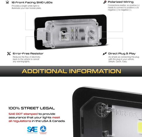 VIPMOTOZ 2 قطعة كاملة SMD أبيض LED لوحة رخصة الضوء الخلفي Trunk Lid Tag Assembly Replience لـ BMW E82 E88 E90 E92 F30 F32 F10 F11 E60 E61 E39 in Saudi Arabia