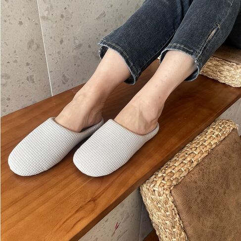 Womens Cotton Lightweight House Slippers With Memory Foam, Washable & Cozy Slip On(Green,US 9-10) in Kuwait