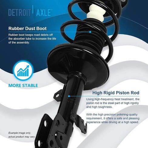 Detroit Axle - 1.8L Front Struts Sway Bars for 2011-2013 Toyota Matrix 2009-2013 Corolla Complete 2 Ready Struts w/Coil Spring 2 Sway Bars 2010 2011 2012 Replacement Suspension Kit in Kuwait