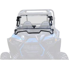 SuperATV Scratch Resistant 3-in-1 Flip Windshield for 2019-2023 Polaris RZR XP 1000 XP 4 1000, Open, Vented Or Fully Closed, Without Ride CommAnd, 1/4" Polycarbonate 250x Stronger than Glass, USA Made in Saudi Arabia