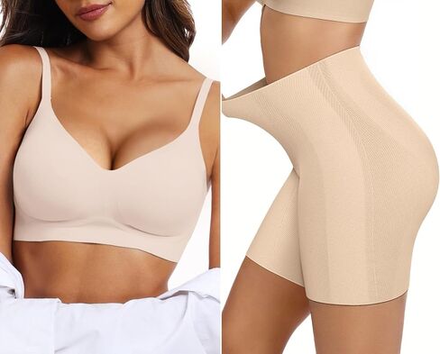 OEAK Womens Push Up Everyday Bras & Tummy Control Shapewear for Women Seamless Nude M in Saudi Arabia