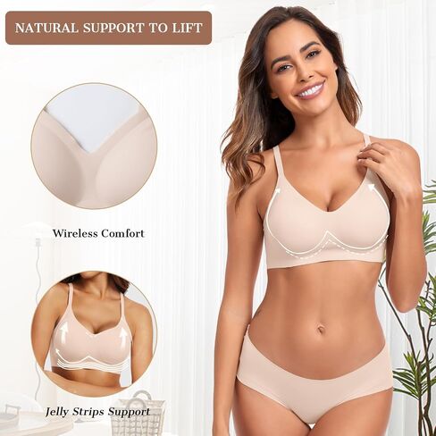 OEAK Womens Push Up Everyday Bras & Tummy Control Shapewear for Women Seamless Nude M in Saudi Arabia
