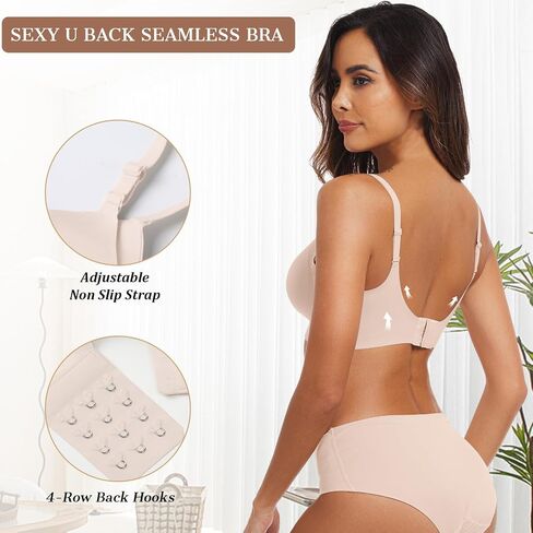 OEAK Womens Push Up Everyday Bras & Tummy Control Shapewear for Women Seamless Nude M in Saudi Arabia