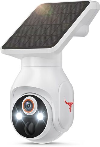 1080p Security Camera Wireless with Solar Panel, Smart AI Human Detection, 2-Way Audio, Color Night Vision, 2.4G WiFi, Cloud Storage, Indoor/Outdoor Surveillance Bullet Cam in Kuwait