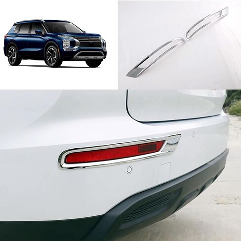 إطار مصباح الضباب الخلفي تغطية السيارة الإكسسوارات الخارجية الضبابية ذيل خفيفة مناسبة ل Mitsubishi New Outlander و Phev 2022 2023 2024 2025 ABS Glossy Chrome Style in Kuwait